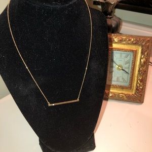 14kt yellow gold and diamond bar necklace